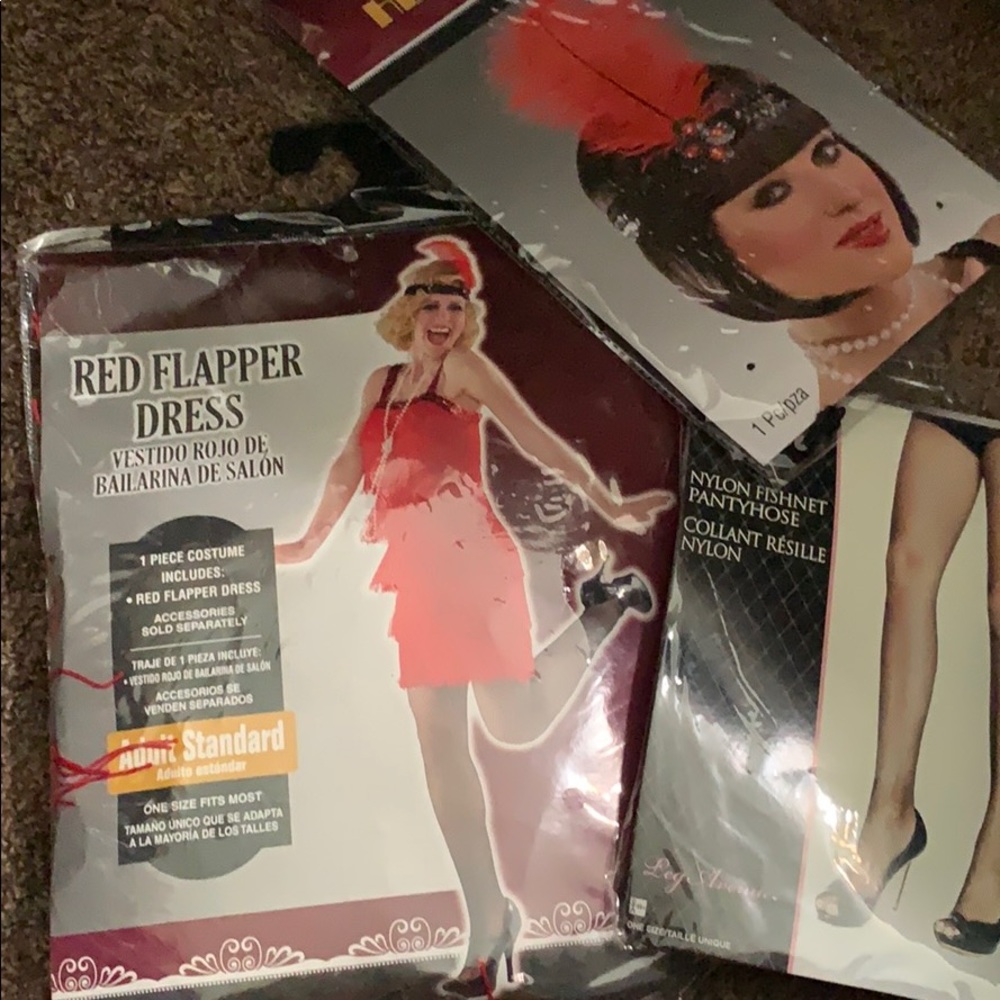 Red flapper dress one size
